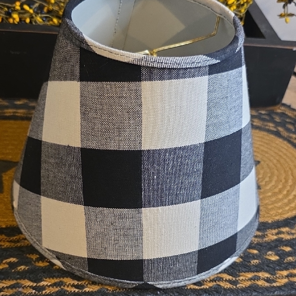Buffalo Check Black and White Lampshade -